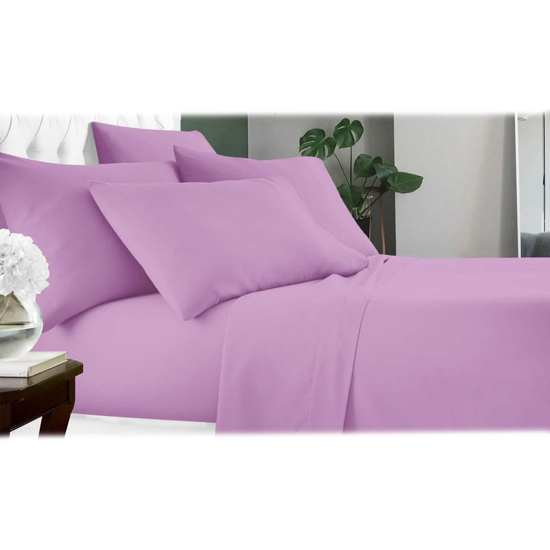 6-piece bamboo-microfiber sheet set in lilac